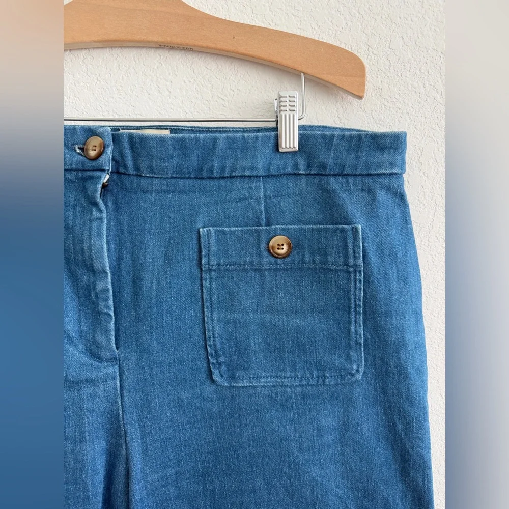 Sezane Wide Leg Jeans Size 14 Dan Trousers In Cyan Size 14 EU 46 - Picture 5 of 7